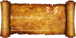 Kosch György névjegykártya
