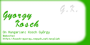 gyorgy kosch business card